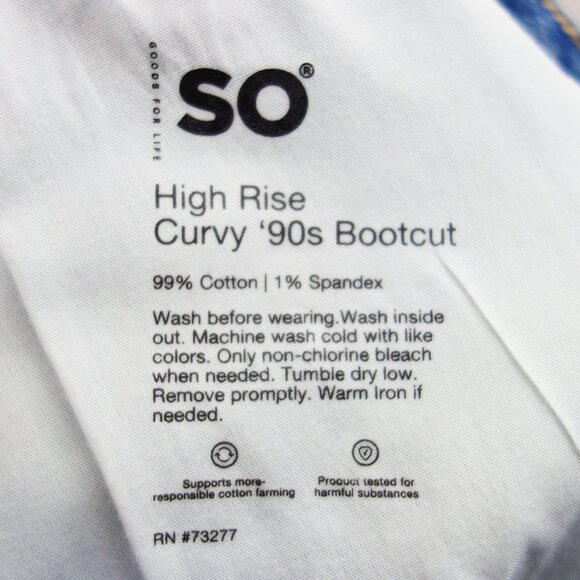SO Junior's High Rise Curvy 90s Bootcut Jeans Medium wash 11/W30 NWT! - Picture 10 of 10